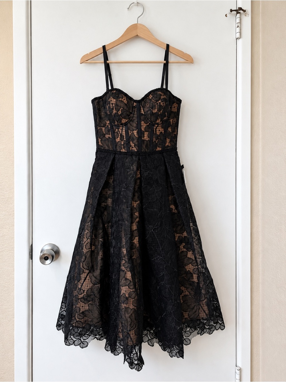Nadine Merabi Olivia Black Lace Corset Dress Size 6